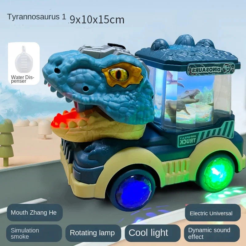 Electric Dinosaur Car Toy - Spray & Puzzle Fun for Kids