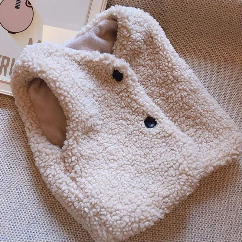 Autumn Winter Kids’ Plush Waistcoat – Soft & Cozy