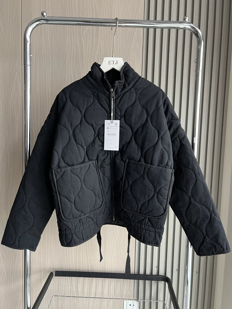 High Collar Quilted Coat – Retro Meets Modern