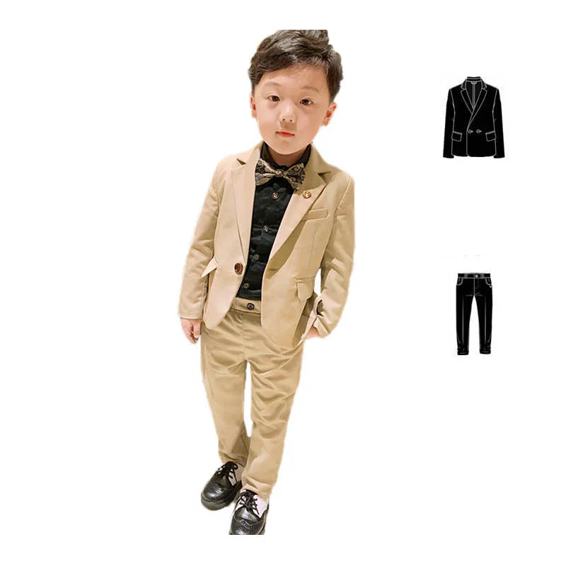 Children’s Khaki Blazer Suit – Wedding & Performance Tuxedo