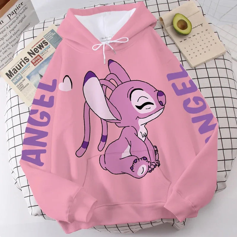 Stitch & Angel Hoodie: Cute & Cozy Cartoon Pullover