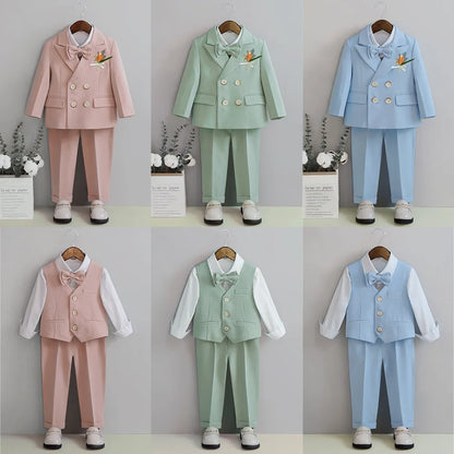 Boys’ Wedding Tuxedo Set – Formal Blazer, Pants & Bowtie Outfit