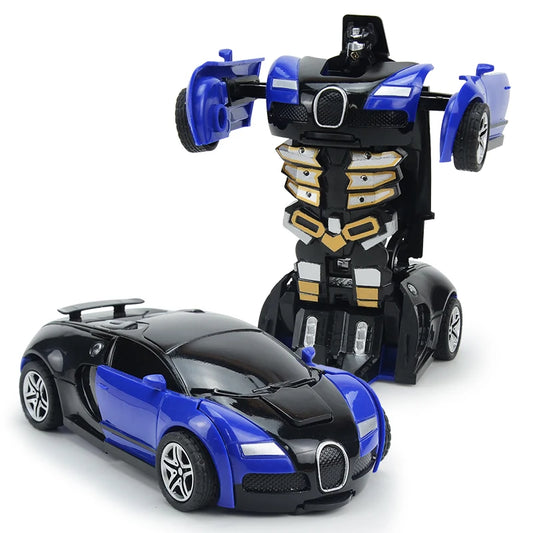 Transforming Robot Race Car - Push & Go Toy for Boys | Easter Gift