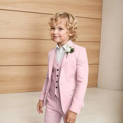 High-Quality Boys’ 3-Piece Tuxedo – Blazer, Vest & Trousers