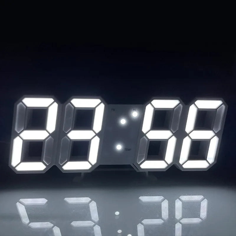 3D LED Digital Clock – Stylish, Multifunctional Wall Timepiece with USB Power