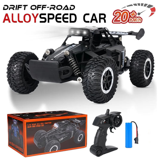 1:16 2WD High-Speed RC Off-Road Car – LED Light Climbing Truck for Kids!