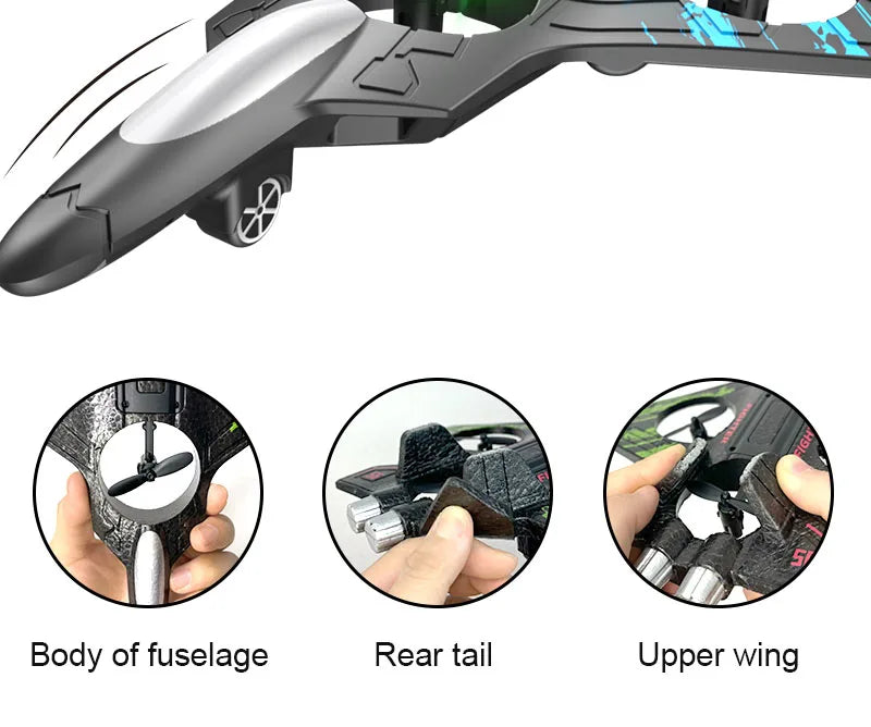 Foam RC Jet Plane – Easy Fly Glider Helicopter with Light