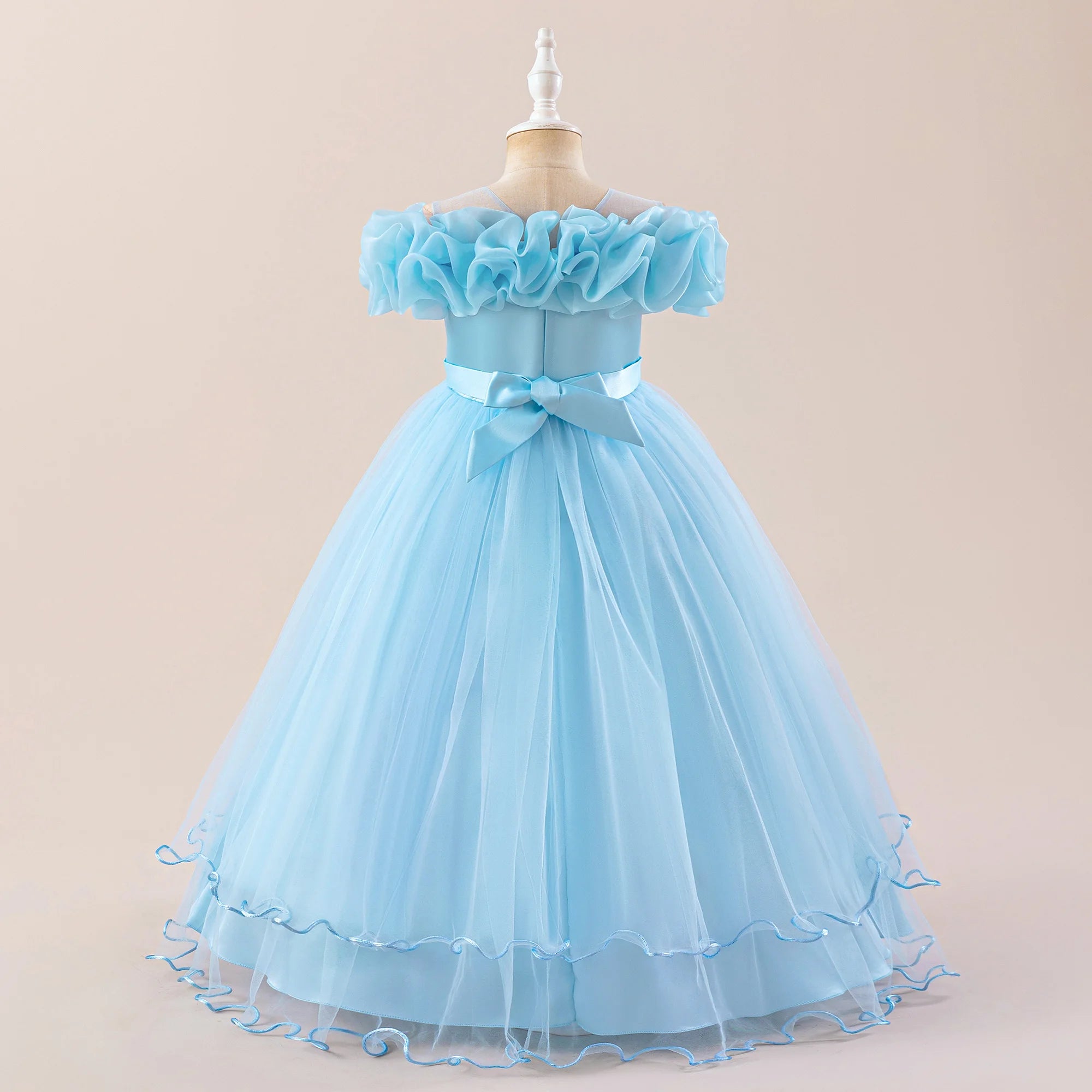 Prom & Party Dress – Girls Floral Mesh Gown