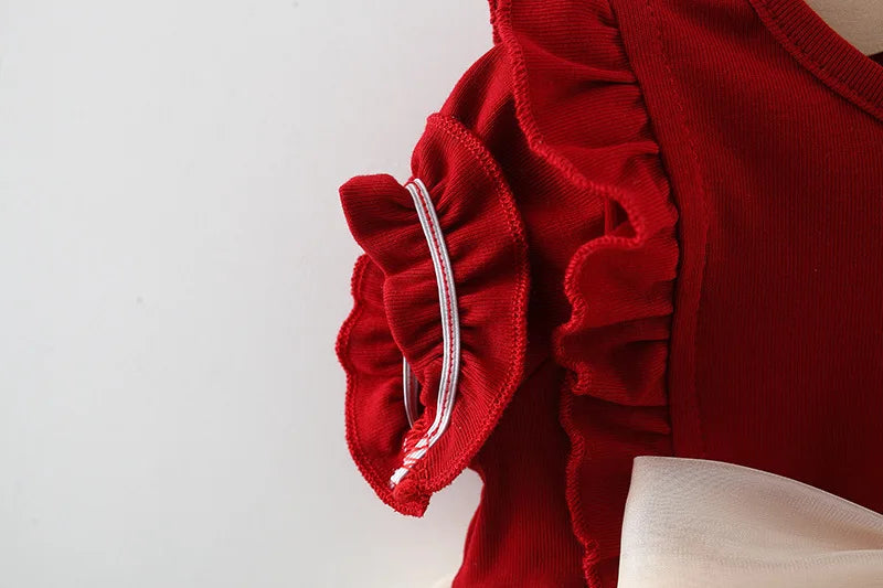 Baby Girl Short Sleeve Mesh Princess Dress