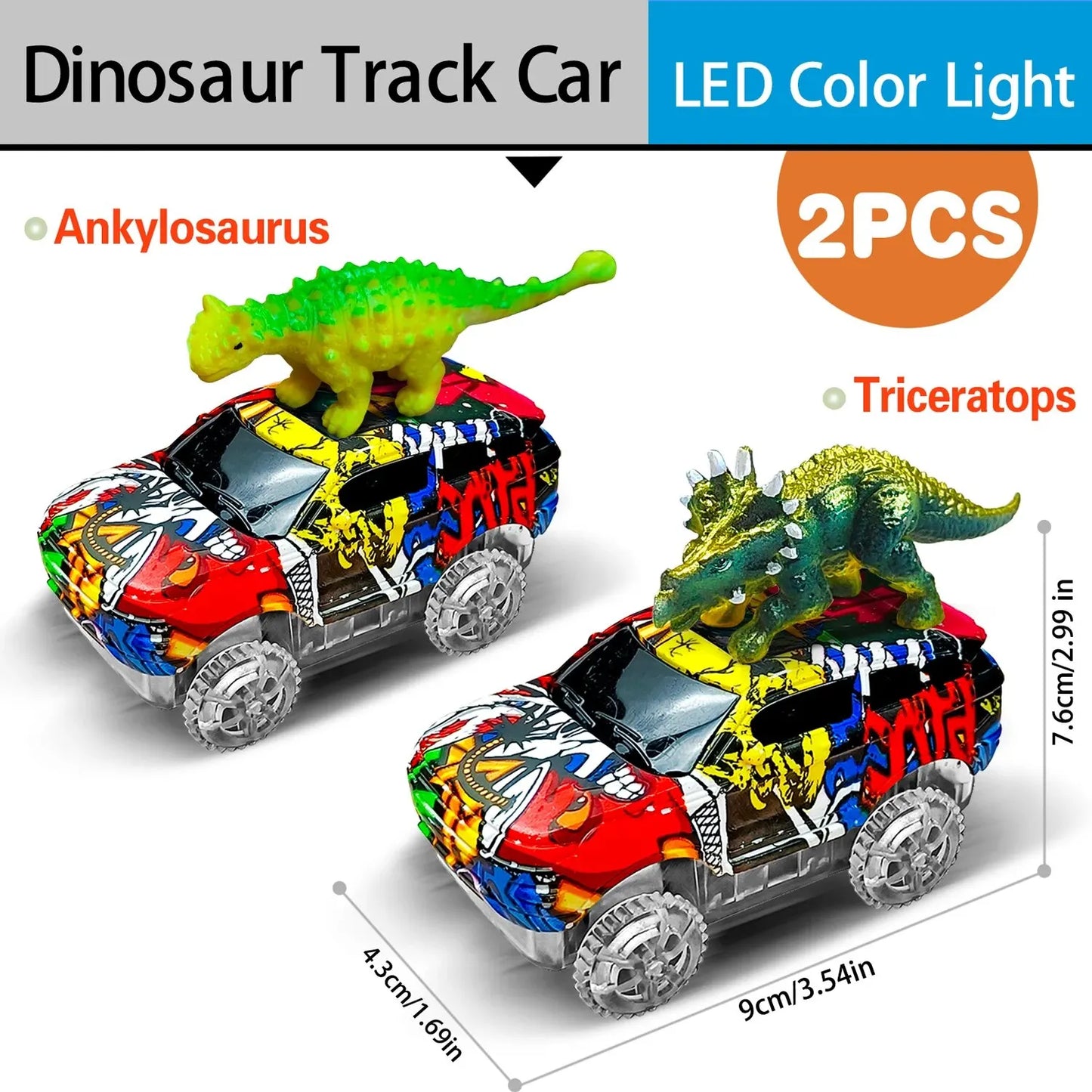 Magic Climbing Dinosaur Car Track Set – Flexible Race Track with Flashing Light Car!