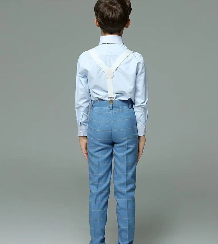 Boys’ 4-Piece Summer Suit – Vest, Shirt, Pants & Bowtie for Weddings