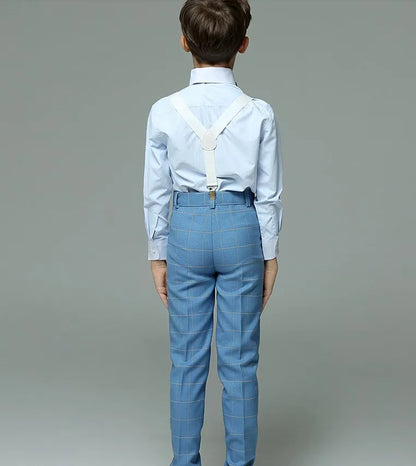 Boys’ 4-Piece Summer Suit – Vest, Shirt, Pants & Bowtie for Weddings