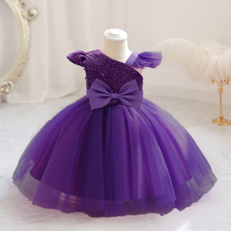 Cute Fly Sleeve Baby Girl Birthday Outfit