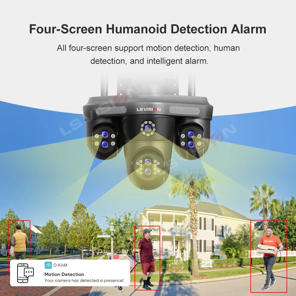 3/4 Screen WiFi PTZ Camera | 10X Zoom | AI Auto Tracking | Outdoor IP66 CCTV