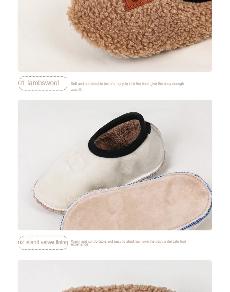 Winter Plush Baby Slippers – Cozy & Non-Slip for Little Feet