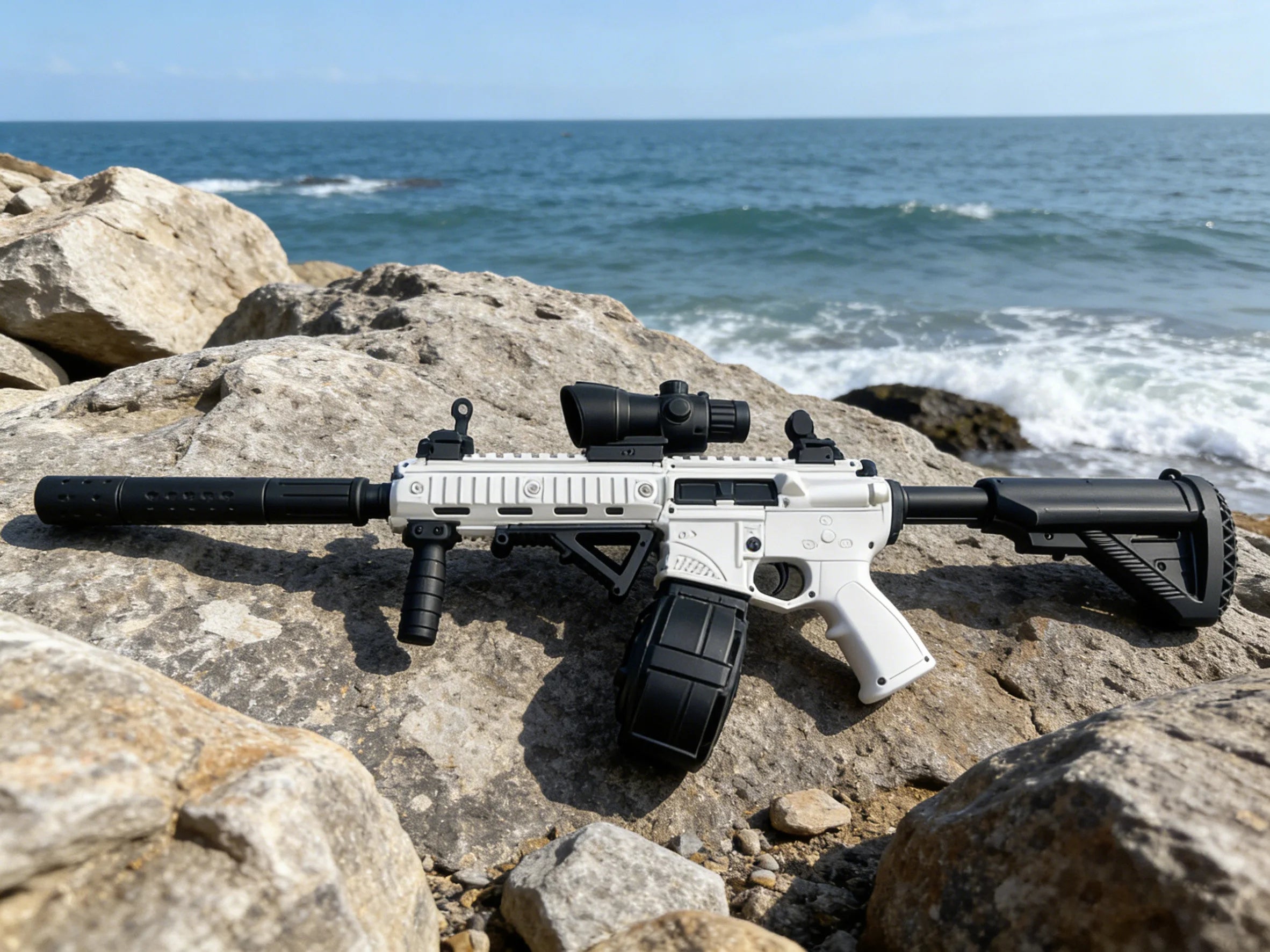 M416 Gel Ball Blaster Gun,30m Long Range,7.4V Battery & Safe Gel Beads, Cool Design for Outdoor Team Battle Games - Perfect Gift