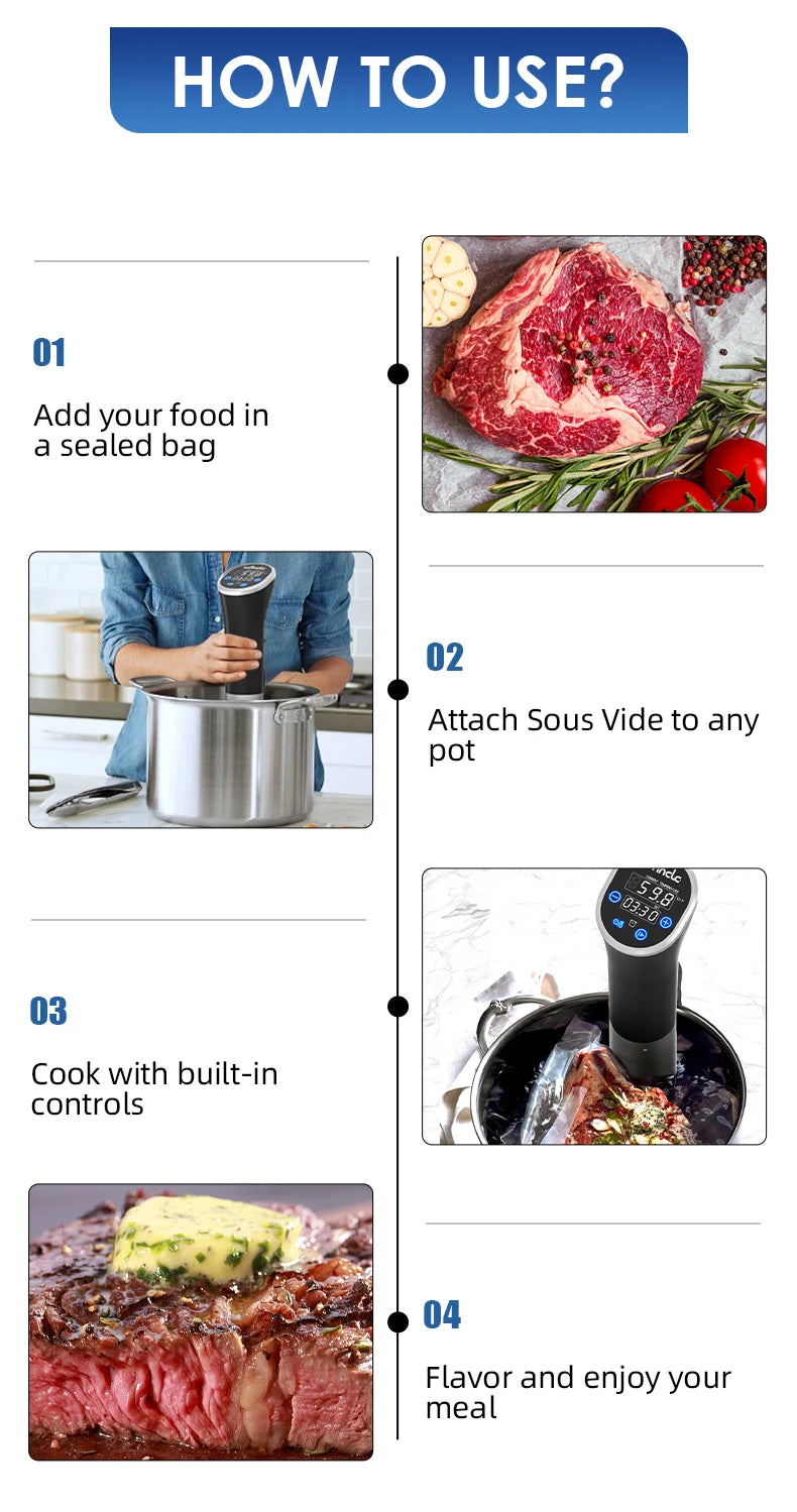 1100W Sous Vide Cooker: Precision Cooking Made Simple