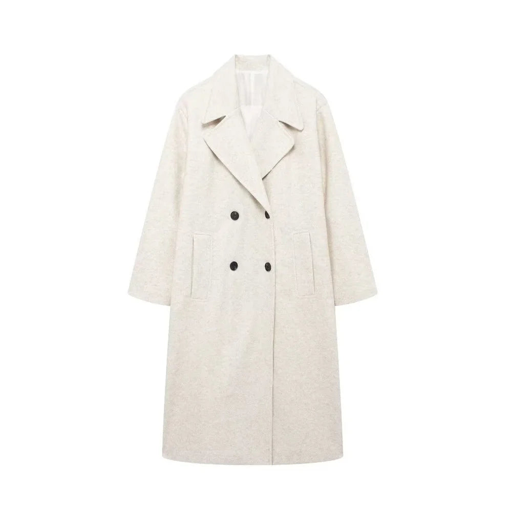 Autumn Chic Double-Breasted Lapel Coat