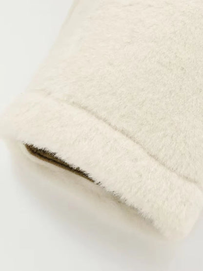 Elegant Faux Fur Outerwear – Long Sleeve Jacket