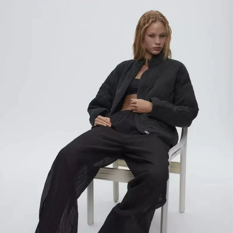 High Collar Quilted Coat – Retro Meets Modern