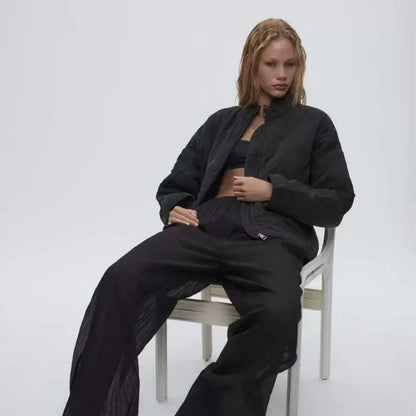 High Collar Quilted Coat – Retro Meets Modern