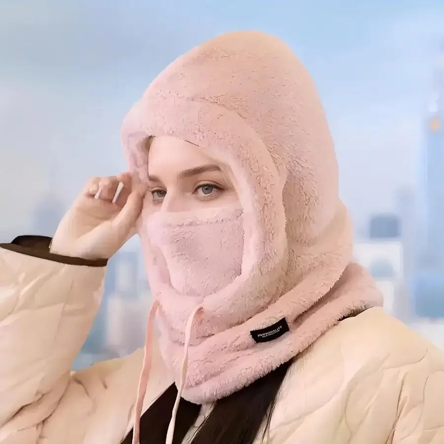 Winter Face Cover Hat with Fleece Sherpa Lining