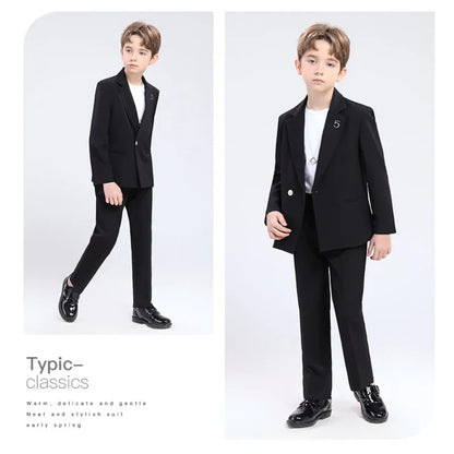 Classic Boys’ Suit – Wedding & Party Blazer Set for Kids 4–12Y