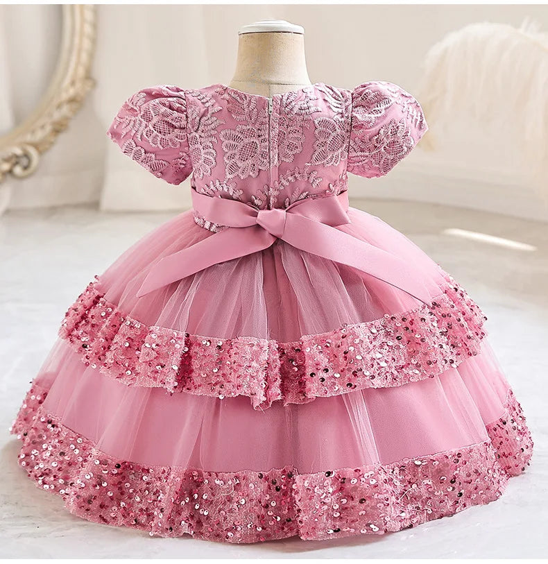 Toddler Princess Dress – Short Sleeve, Sparkly & Fluffy