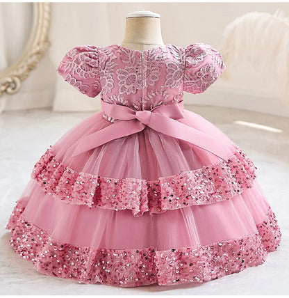 Toddler Princess Dress – Short Sleeve, Sparkly & Fluffy