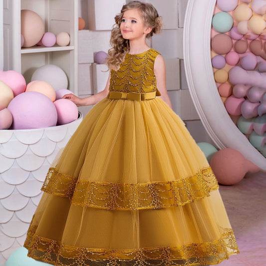 Flower Bow Kids’ Dress – Pageant & Party Wear