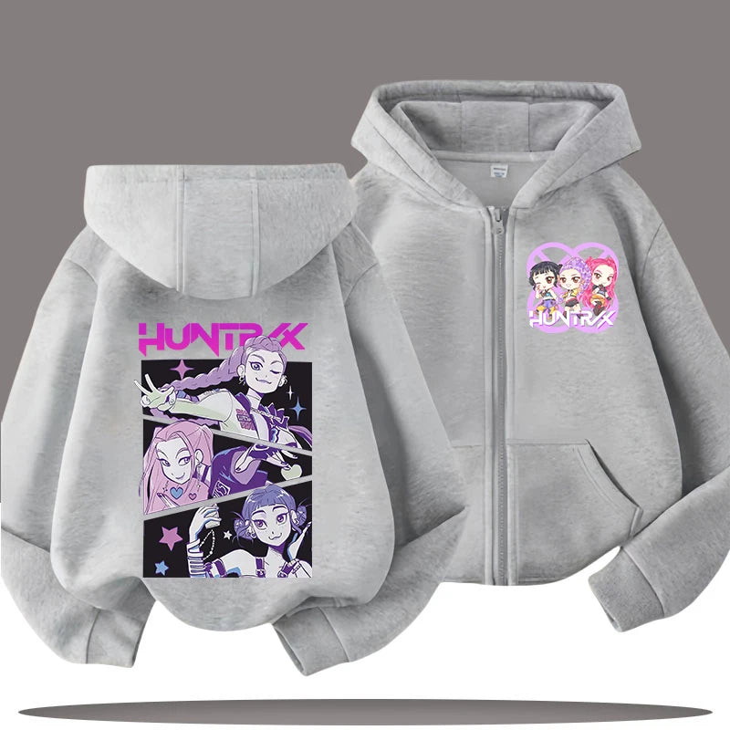 Kpop Demon Hunters Cartoon Jacket – Stylish Hoodie for Children