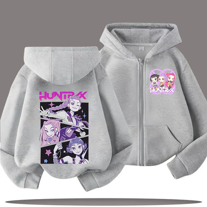 Kpop Demon Hunters Cartoon Jacket – Stylish Hoodie for Children
