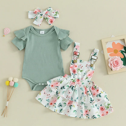 Sweet Baby Girl Summer Clothing Set 3Pcs