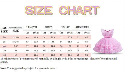 Flower Girl Party Dress with Bow & Flying Sleeves