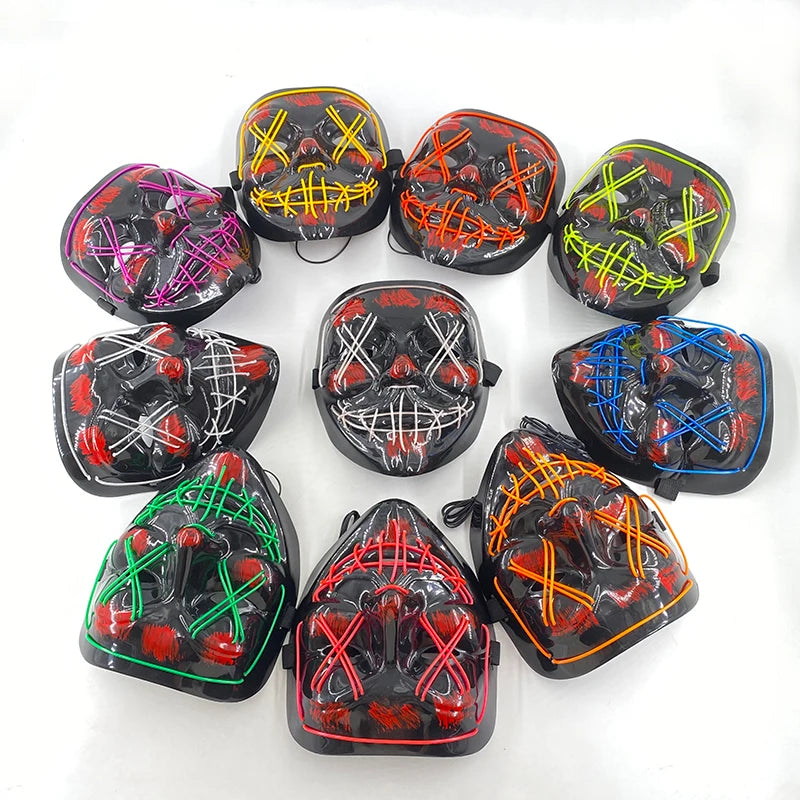 Halloween Light-Up Mask – Neon LED Marshmallow Headgear