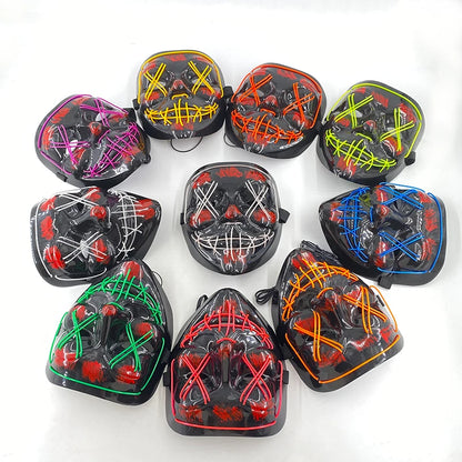 Halloween Light-Up Mask – Neon LED Marshmallow Headgear