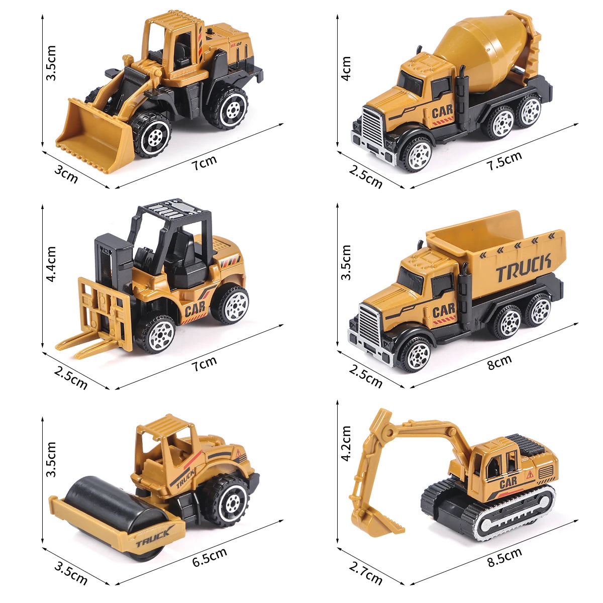 6pcs Alloy Engineering Truck Set – Construction Vehicle Models for Kids