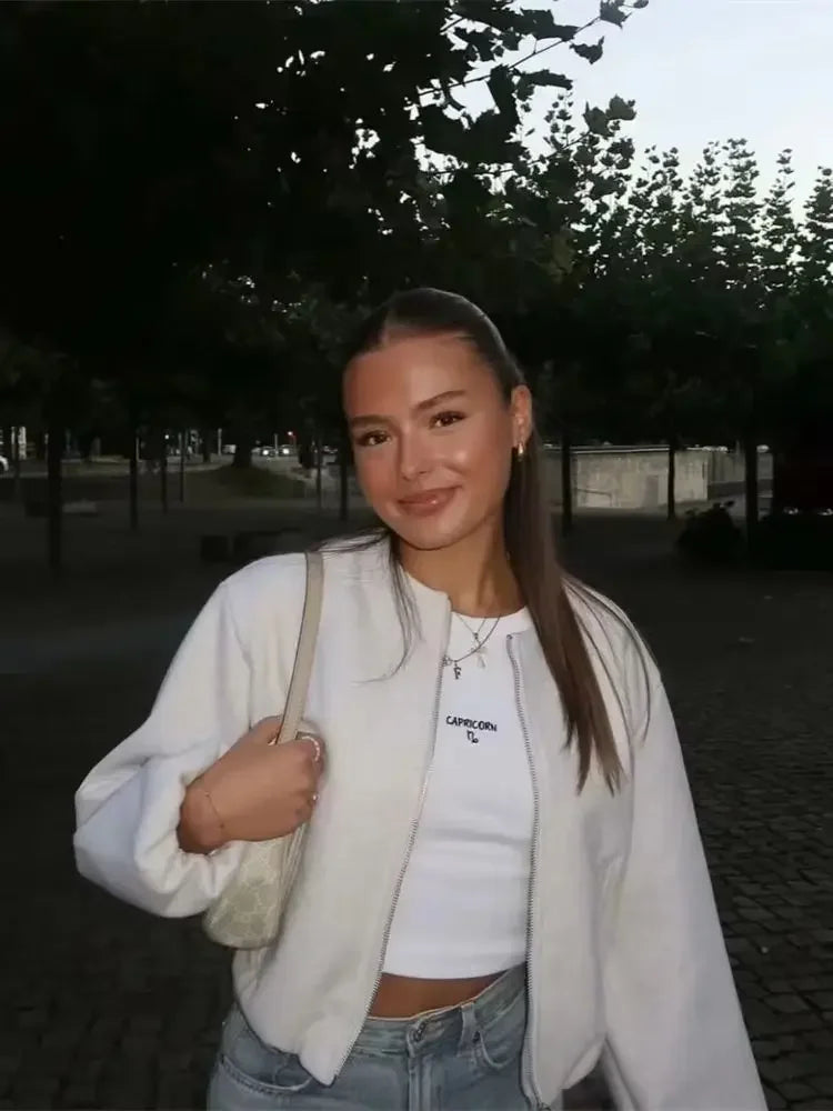 Retro Revival: Soft Bomber Jacket for Women