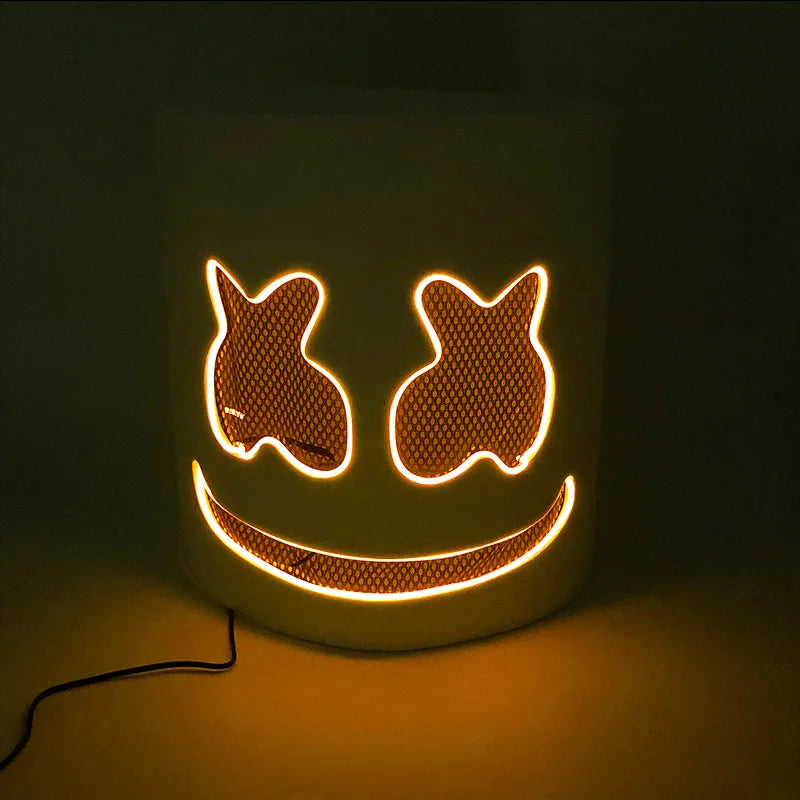 Halloween Light-Up Mask – Neon LED Marshmallow Headgear