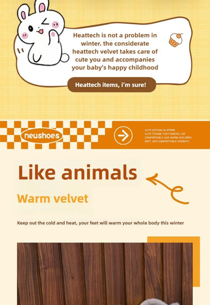 Warm Fluffy Rabbit Slippers for Boys & Girls