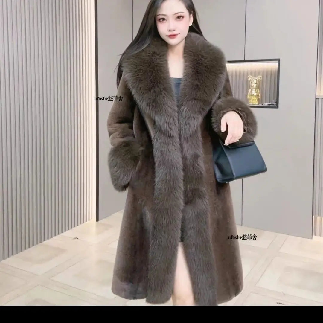 Elegant Faux Fur Long Coat: Warm & Chic