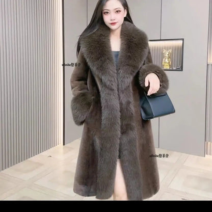 Elegant Faux Fur Long Coat: Warm & Chic