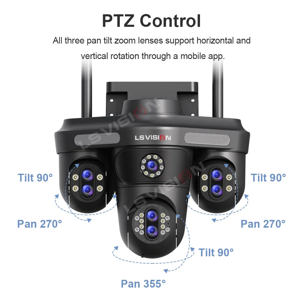 3/4 Screen WiFi PTZ Camera | 10X Zoom | AI Auto Tracking | Outdoor IP66 CCTV