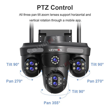 3/4 Screen WiFi PTZ Camera | 10X Zoom | AI Auto Tracking | Outdoor IP66 CCTV