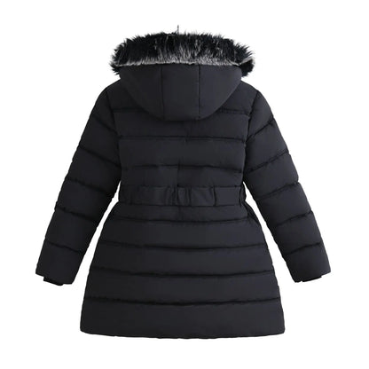 Girls’ Hooded Winter Jacket – Long Style, Warm & Fashionable