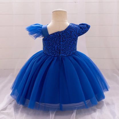 Cute Fly Sleeve Baby Girl Birthday Outfit