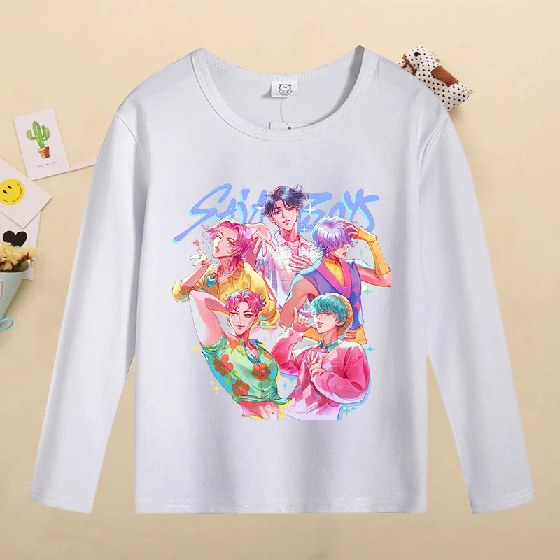 Kpop Demon Hunters Kids T-Shirt – Kawaii Cartoon Long Sleeve Top