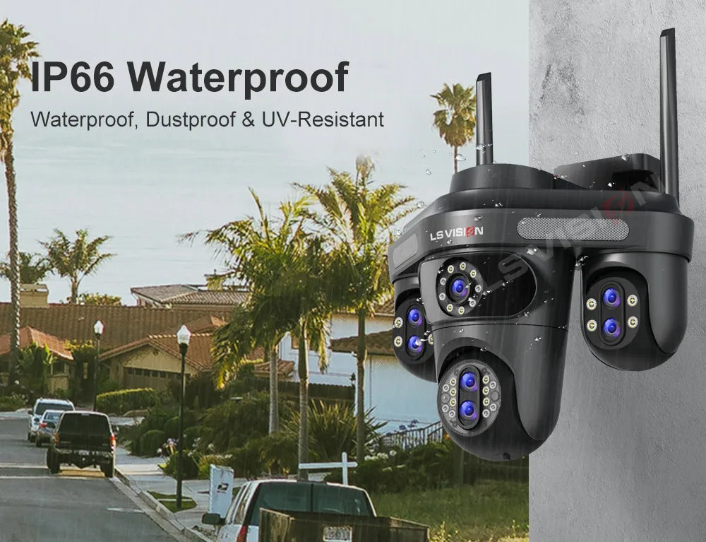 3/4 Screen WiFi PTZ Camera | 10X Zoom | AI Auto Tracking | Outdoor IP66 CCTV