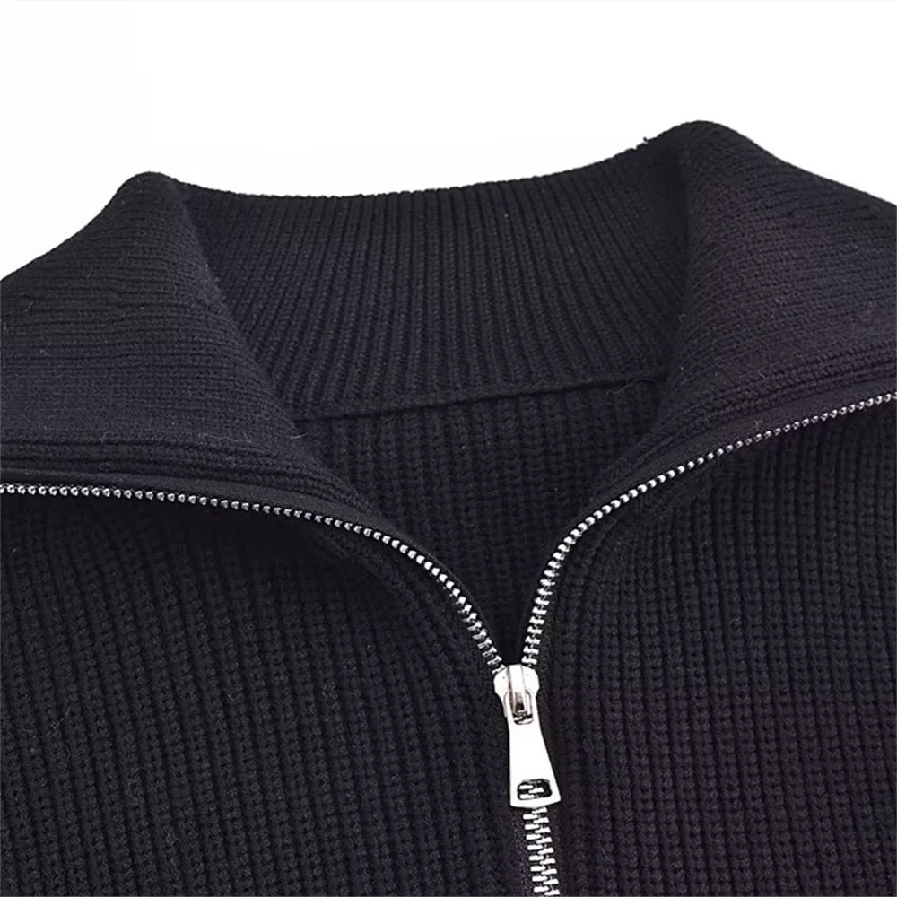 Warm Half-Zip Sweater Jacket for Fall/Winter