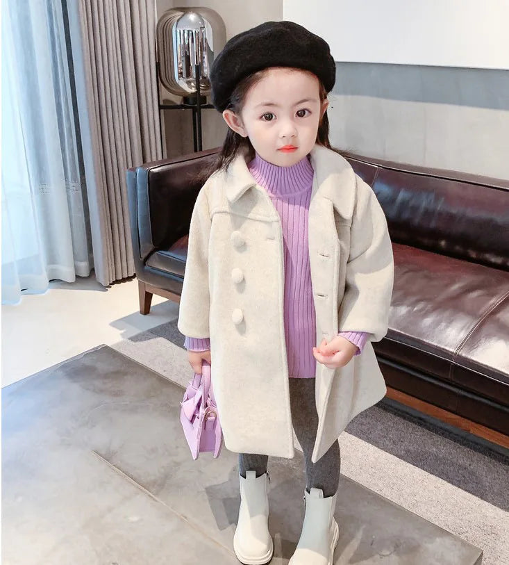 Warm Baby Girl Coat – Double-Breasted Winter Fashion